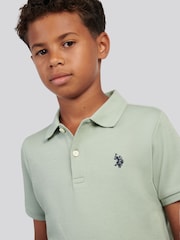 U.S. Polo Assn Green Twill Texture Polo Shirt - Image 2 of 7