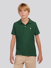 U.S. Polo Assn Green Herringbone Texture Polo Shirt - Image 1 of 7