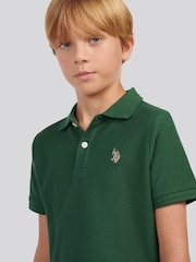 U.S. Polo Assn Green Herringbone Texture Polo Shirt - Image 2 of 7