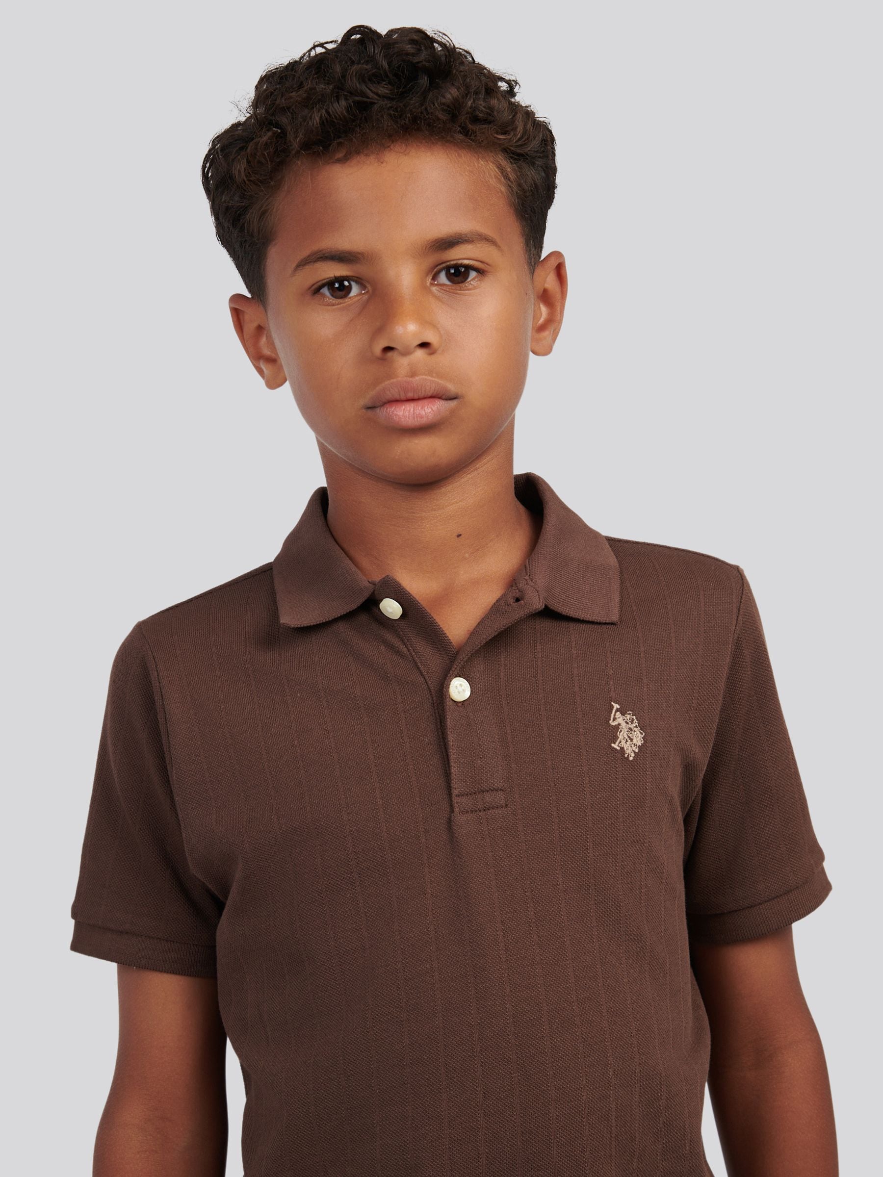 Buy U.S. Polo Assn Brown Vertical Texture Polo Shirt from Next USA