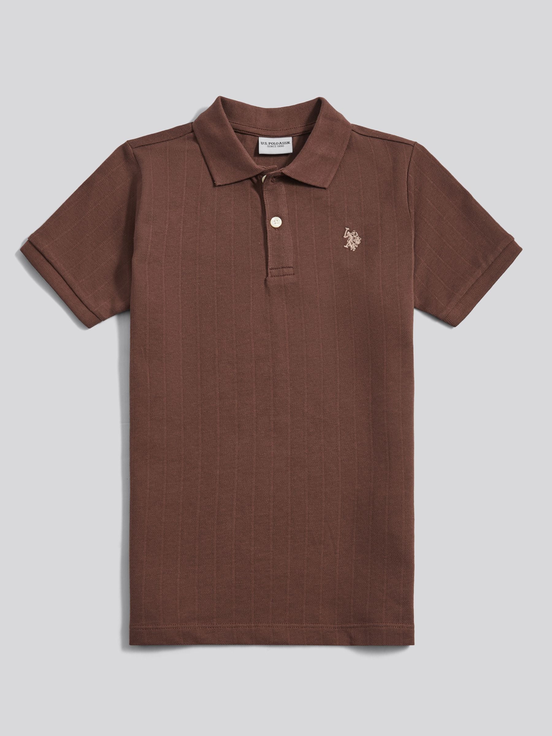 Buy U.S. Polo Assn Brown Vertical Texture Polo Shirt from Next USA