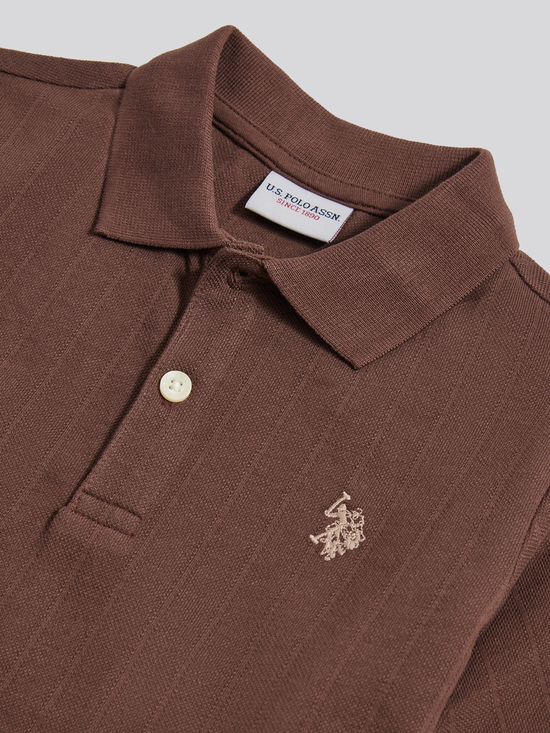 Buy U.S. Polo Assn Brown Vertical Texture Polo Shirt from Next USA