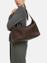 Smith & Soul Brown Faux Leather Plaited Hobo Bag - Image 2 of 5