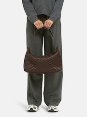 Smith & Soul Brown Faux Leather Plaited Hobo Bag - Image 3 of 5