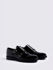 MOSS Black Chunky Double Monk Shoes - Image 2 of 4
