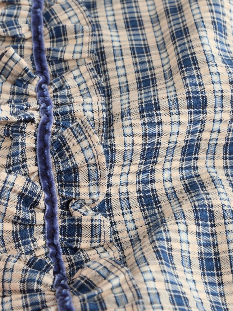 Navy/ White Check - Pullon-byxor med breda ben (3–16år) - Bild 8 av 8