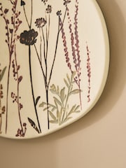 Set of 3 Neutral Textured Sprig Ceramic Plates Wall Plaques - Image 3 of 5