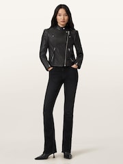 AllSaints Black Raul Biker Jacket - Image 2 of 6