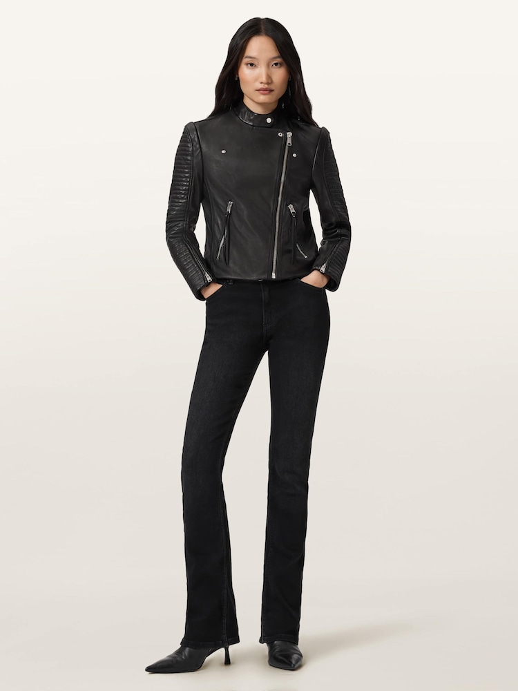 AllSaints Black Raul Biker Jacket - Image 2 of 6 AllSaints Black Raul Biker Jacket - Image 2 of 6