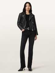 AllSaints Black Raul Biker Jacket - Image 5 of 6