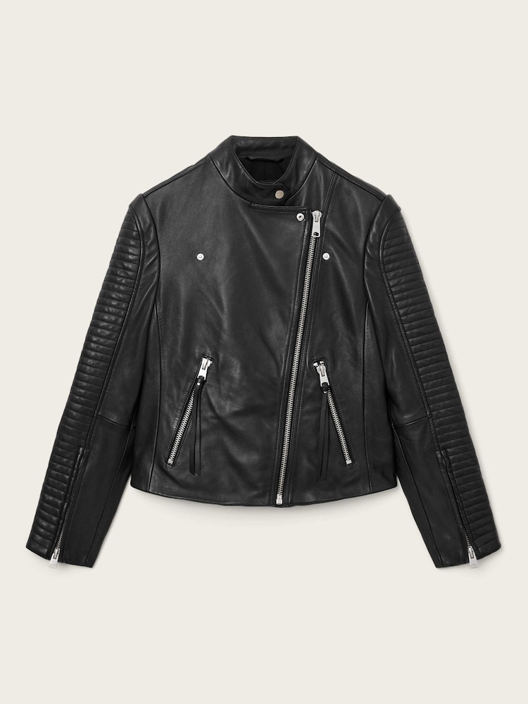 AllSaints Black Raul Biker Jacket - Image 6 of 6 AllSaints Black Raul Biker Jacket - Image 6 of 6