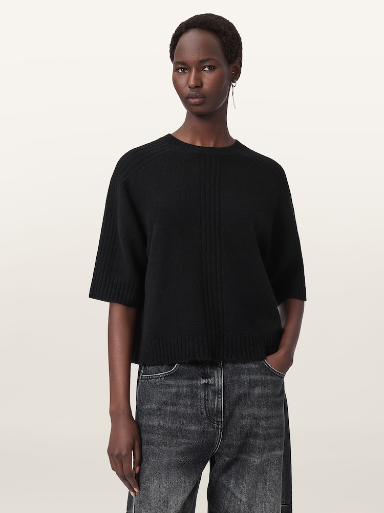 AllSaints Black Nix T-Shirt - Image 1 of 6