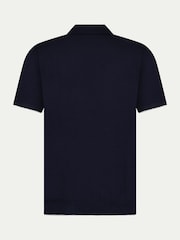 Peckham Rye Blue Knitted Short Sleeve Polo Shirt - Image 8 of 12