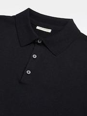 Peckham Rye Black Knitted Short Sleeve Polo Shirt - Image 7 of 10