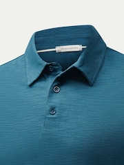 Peckham Rye Blue Slub Jersey Polo Shirt - Image 8 of 8