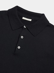 Peckham Rye Black Knitted Long Sleeve Polo Shirt - Image 8 of 11