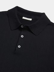 Peckham Rye Black Knitted Long Sleeve Polo Shirt - Image 9 of 11