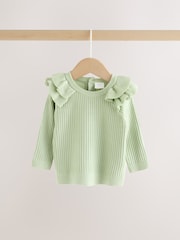 Sage Green Baby Knitted Jumper and Leggings Set 2 Piece (0mths-3yrs) - Image 3 of 9