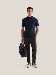 Peckham Rye Blue Marl Slub Jersey Polo Shirt - Image 2 of 10