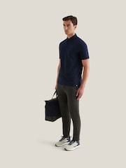 Peckham Rye Blue Marl Slub Jersey Polo Shirt - Image 3 of 10