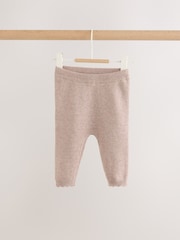 Chocolate Brown Frill Knitted Bow Baby Cardigan & Leggings Set 2 Piece (0mths-2yrs) - Image 7 of 14