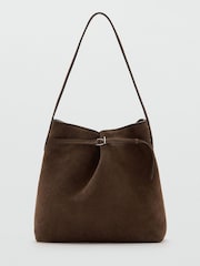 Mango Brown Suede Bucket Bag - Image 1 of 4