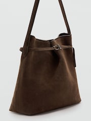 Mango Brown Suede Bucket Bag - Image 2 of 4