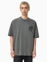 Verde - Camiseta de manga corta con cuello redondo Orlando de All Saints - Imagen 1 de 4