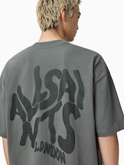 Verde - Camiseta de manga corta con cuello redondo Orlando de All Saints - Imagen 2 de 4