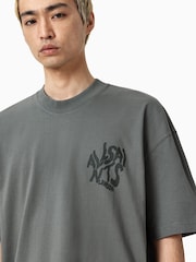 Verde - Camiseta de manga corta con cuello redondo Orlando de All Saints - Imagen 3 de 4