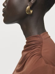 Mango Brown Drape Long Sleeve Top - Image 4 of 6