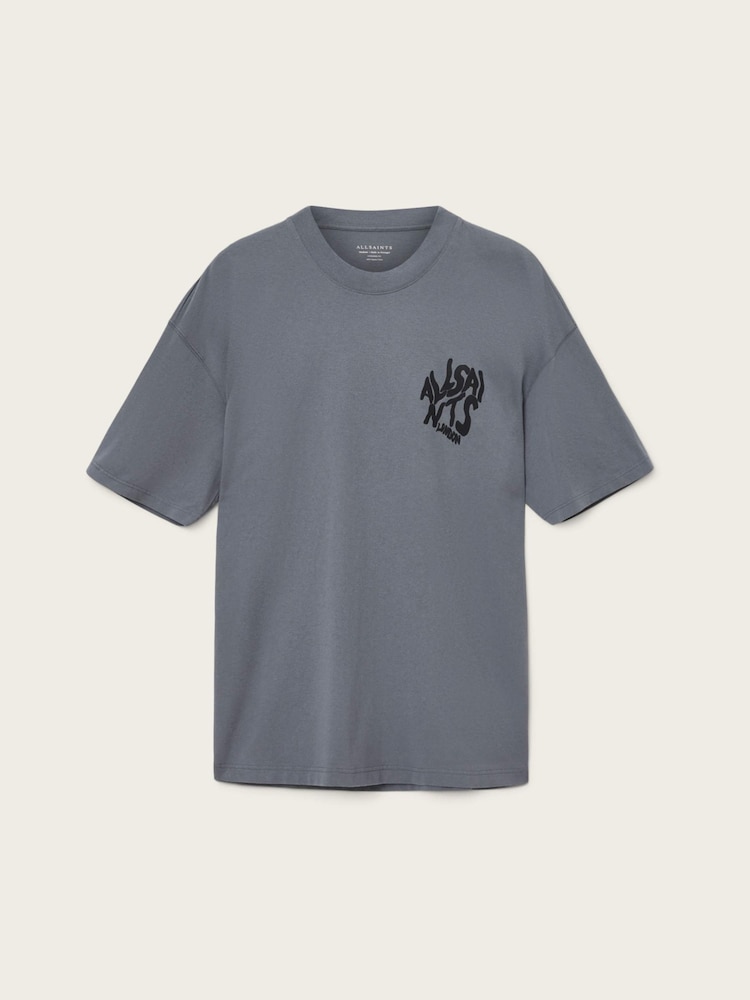 AllSaints Grey Orlando Short Sleeve Crew Neck T-Shirt - Image 6 of 6 AllSaints Grey Orlando Short Sleeve Crew Neck T-Shirt - Image 6 of 6