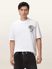 AllSaints White Mysteries Short Sleeve Crew Neck T-Shirt - Image 1 of 9