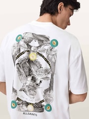 AllSaints White Mysteries Short Sleeve Crew Neck T-Shirt - Image 3 of 9