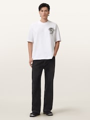 AllSaints White Mysteries Short Sleeve Crew Neck T-Shirt - Image 8 of 9