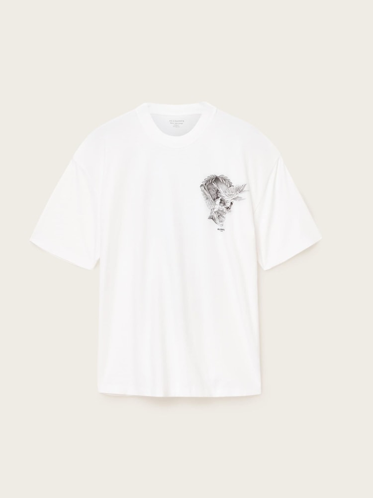 AllSaints White Mysteries Short Sleeve Crew Neck T-Shirt - Image 9 of 9