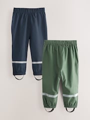 Bleumarin/Kaki - Waterproof Trousers 2 Pack (9mths-10yrs) - Imaginea 1 din 3