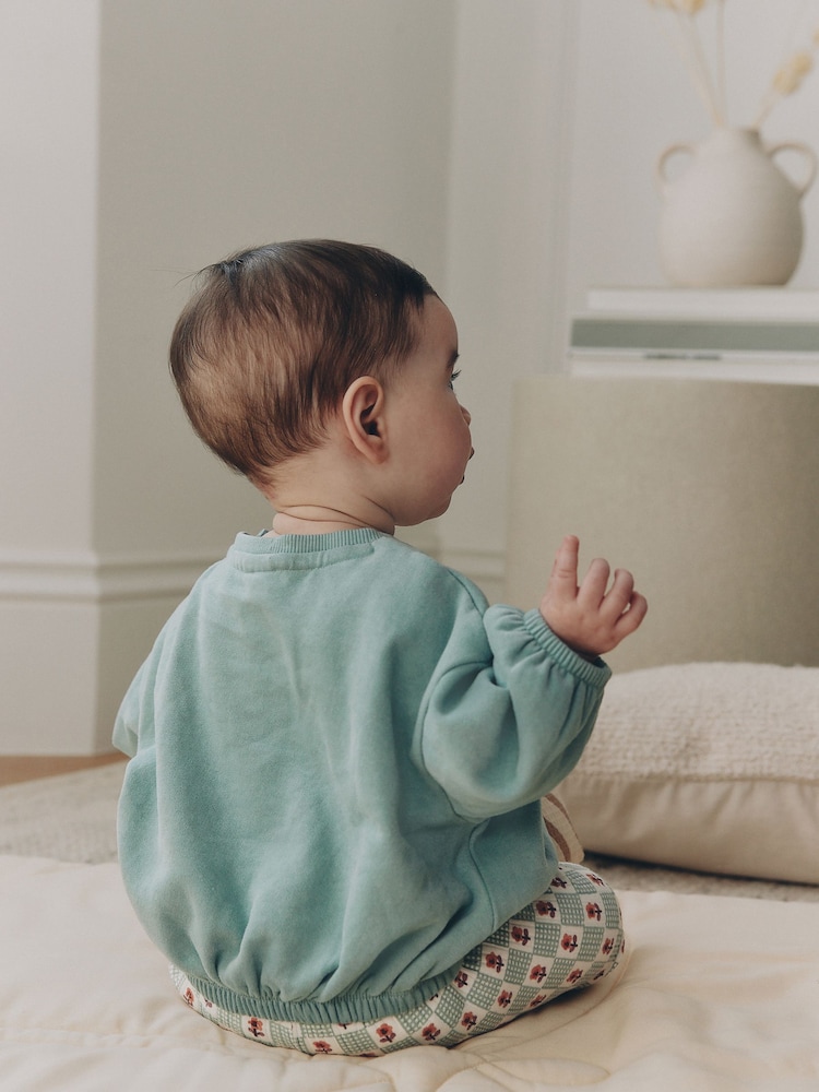 Sage Green Baby Sweat Top And Legging Set (0mths-2yrs) - Image 2 of 14 Sage Green Baby Sweat Top And Legging Set (0mths-2yrs) - Image 2 of 14