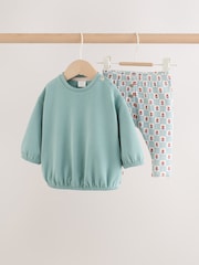 Sage Green Baby Sweat Top And Legging Set (0mths-2yrs) - Image 5 of 14