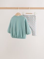 Sage Green Baby Sweat Top And Legging Set (0mths-2yrs) - Image 8 of 14