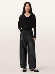 AllSaints Black Ridley M Crop Jumper - Image 4 of 7