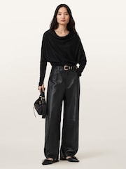 AllSaints Black Ridley M Crop Jumper - Image 5 of 7