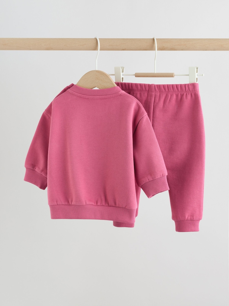 Plum Slogan Sweat Top and Joggers Baby Set (0mths-2yrs) - Image 2 of 12 Plum Slogan Sweat Top and Joggers Baby Set (0mths-2yrs) - Image 2 of 12