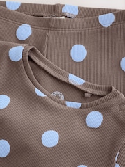 Chocolate Brown Spot Printed Rib Top and Leggings Baby Set 2 Piece (0mths-2yrs) - Image 10 of 16