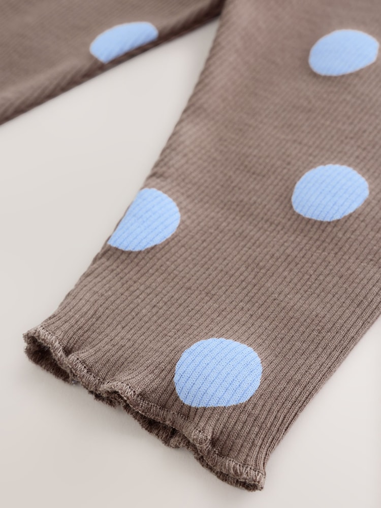 Chocolate Brown Spot Printed Rib Top and Leggings Baby Set 2 Piece (0mths-2yrs) - Image 16 of 16 Chocolate Brown Spot Printed Rib Top and Leggings Baby Set 2 Piece (0mths-2yrs) - Image 16 of 16