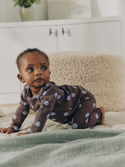 Chocolate Brown Spot Printed Rib Top and Leggings Baby Set 2 Piece (0mths-2yrs) - Image 2 of 16