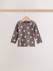 Chocolate Brown Spot Printed Rib Top and Leggings Baby Set 2 Piece (0mths-2yrs) - Image 4 of 16