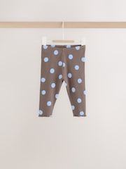 Chocolate Brown Spot Printed Rib Top and Leggings Baby Set 2 Piece (0mths-2yrs) - Image 5 of 16