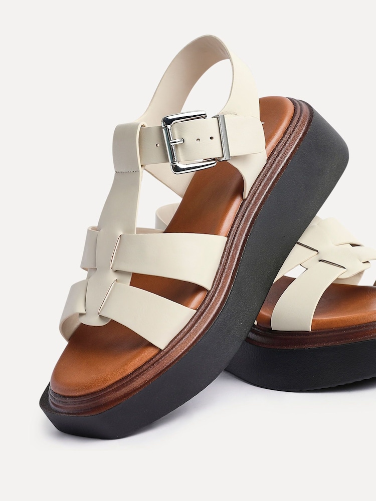 Linzi Nude Subtract Gladiator Style Flatform Sandals - Image 5 of 5 Linzi Nude Subtract Gladiator Style Flatform Sandals - Image 5 of 5