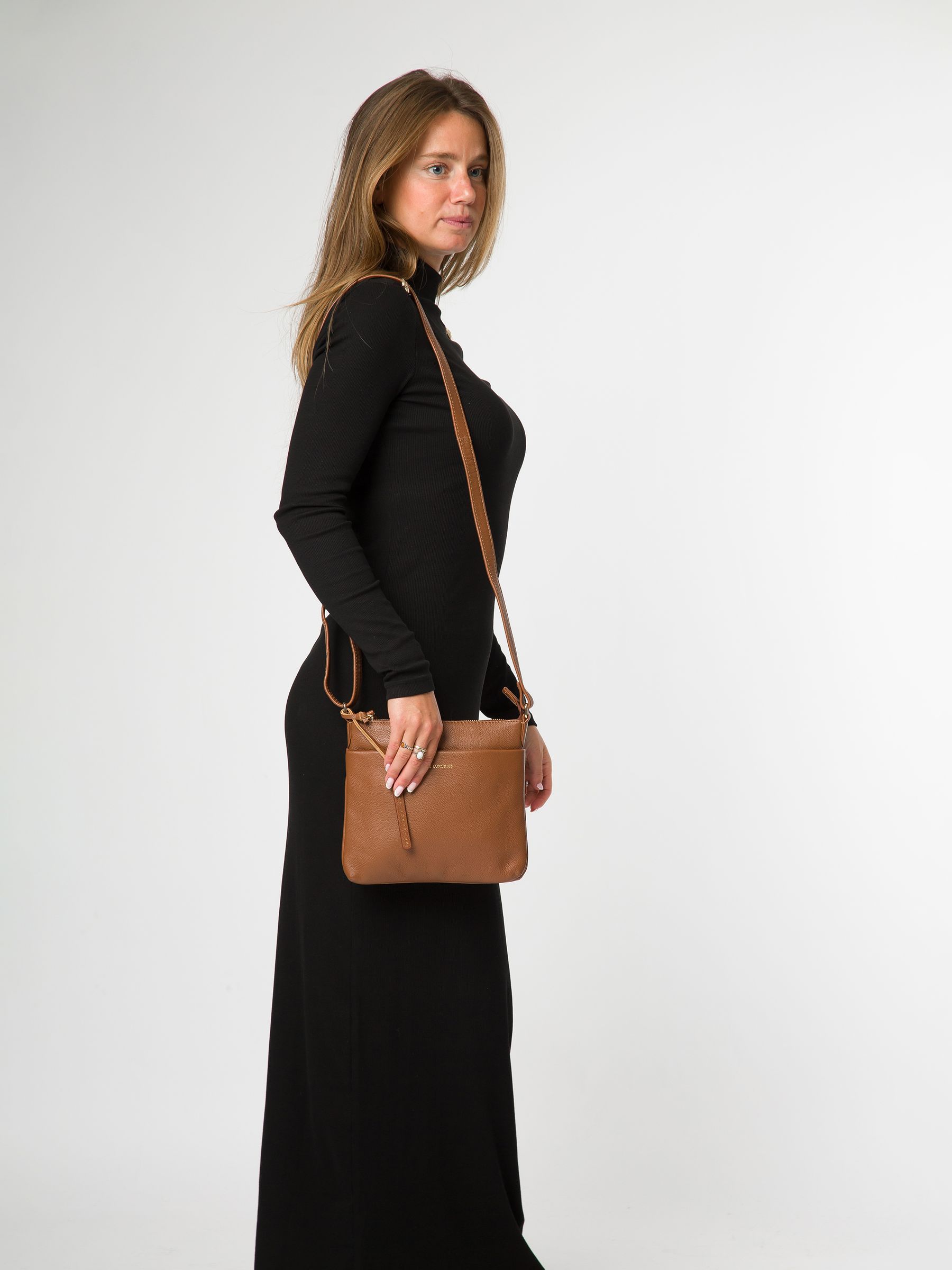 Buy Pure Luxuries London Brown Alderley' Leather Cross-Body Bag
